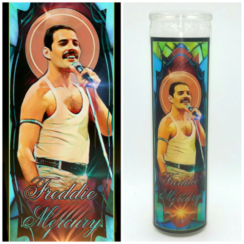 Kitschup Creations Celebrity Prayer Candle St Freddie Mercury