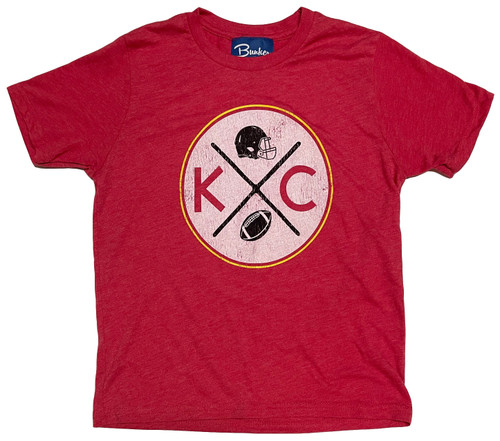 Bunker Youth KCMO Football Tee - Red
