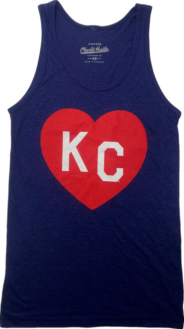 Charlie Hustle KC Heart Tee Grey/Navy XS