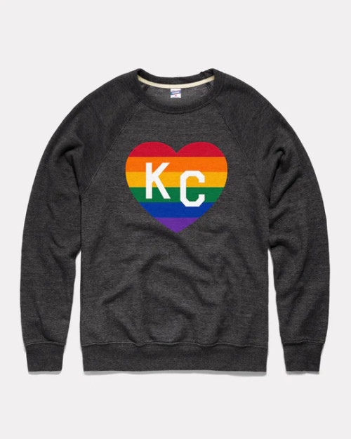 Charlie Hustle KC Heart Sweatshirt - Rainbow