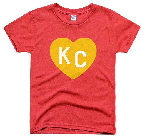 Charlie Hustle TODDLER & YOUTH KC HEART TEE RED