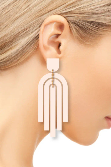 Zoe Acrylic Statement Earrings - White