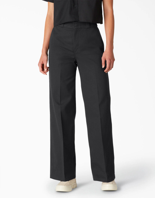 Dickies Workwear Women's Stonewashed Wide Leg Work Pant - Black