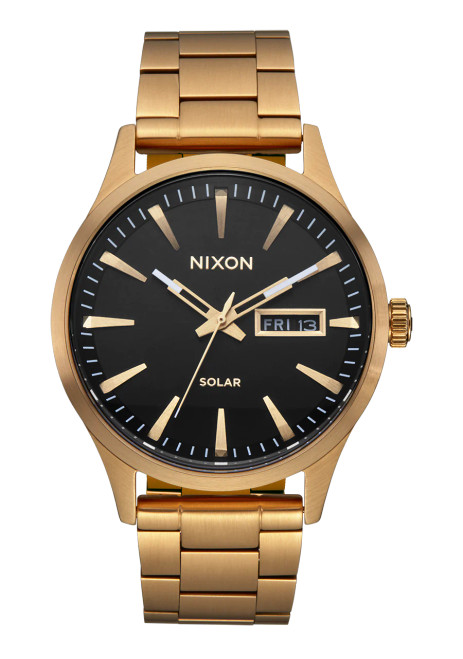 Nixon Sentry Solar Stainless Steel - Yellow Gold/Black - BUNKER