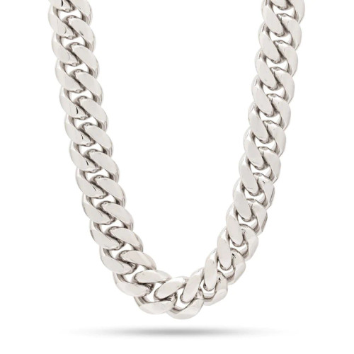 King Ice 16mm Miami Cuban Link Chain - 24" White Gold Plated