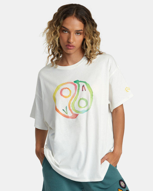 RVCA Rose Machado Yin Yang SS Shirt - Vintage White