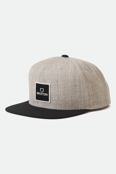 Brixton Alpha Square MP Snapback - Heather Grey/Black