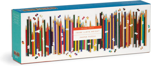 Galison Frank Lloyd Wright Colored Pencils Shaped Panoramic Puzzle, 1,000 Pieces, 44” x 14”