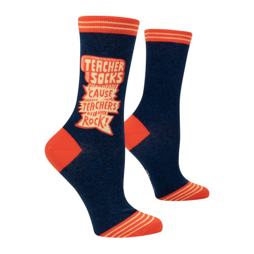 Blue Q Women's Crew Sock - Teachers Rock