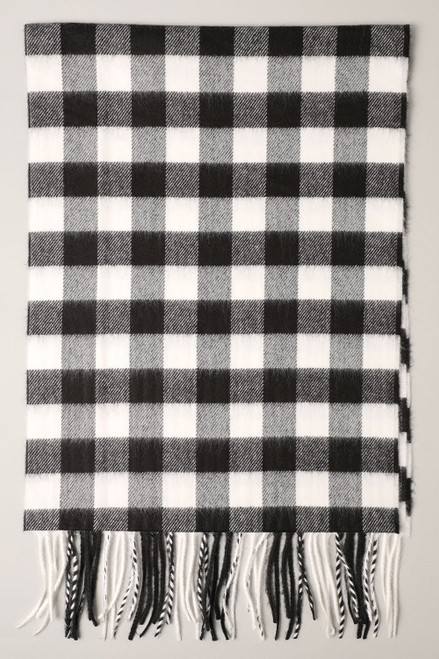 Softer Than Cashmere Buffalo Plaid Muffler Scarf - Black