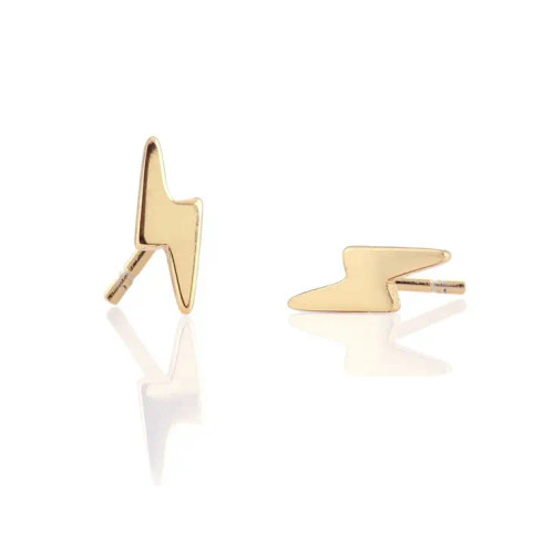 Lightning Bolt Stud Earrings - 18K Gold Vermeil