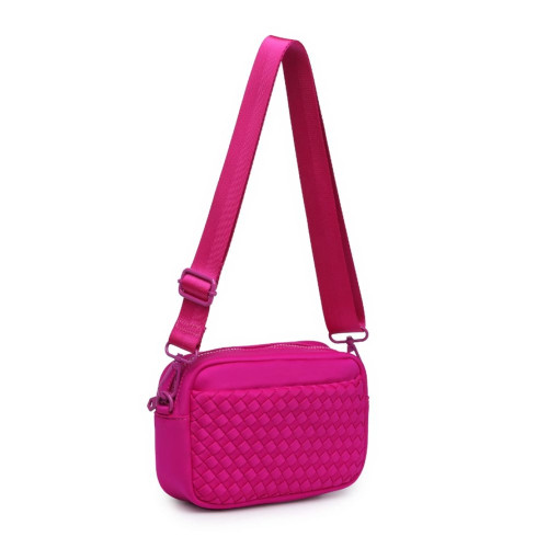 Inspiration Woven Neoprene Crossbody - Fuchsia