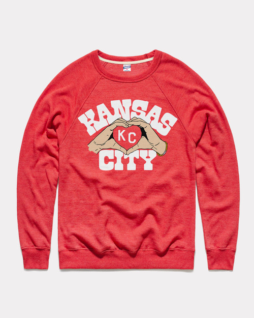 Charlie Hustle Heart Hands Sweatshirt - Red