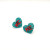 Kansas City Kc Heart Stud Earrings - Teal/Red