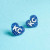 Kansas City Kc Heart Stud Earrings - Blue