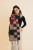 Multi Colored Checkered Scarf w/ Tassels - Black