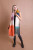 Color Block Blanket Scarf - Green/Orange