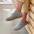 Glerups Slip-On with Leather Sole Slipper- Grey