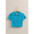 Double Zero Everyday Button-Front Crop Sweater Top - Aqua Blue