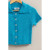 Double Zero Everyday Button-Front Crop Sweater Top - Aqua Blue