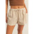 (SALE!!!) Double Zero Drawstring Waist Gingham Shorts - Taupe/White