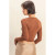 Hyfve Cropped Scoop Neck Long Sleeve Top - Chestnut