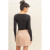 Hyfve Scoop Neck Long Sleeve Crop Top - Black
