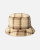 Kangol Faux Fur Bucket Hat - Beige Multi Plaid