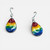 Mattie Jules Studio Fire Burned Glass and Sterling Silver Earrings - Rainbow