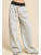 Mimosa Wide Leg Drawstring Sweatpants with Contrast Waistband - Heather Grey