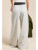 Mimosa Wide Leg Drawstring Sweatpants with Contrast Waistband - Heather Grey