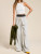 Mimosa Wide Leg Drawstring Sweatpants with Contrast Waistband - Heather Grey