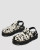 Dr Marten's Zebzag Mule Dalmatian Hair On Leather Slingback Platform Mules - Cream / Black