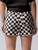Urban Daizy Retro Checkerboard Raw Hem Denim Shorts - Black