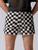 Urban Daizy Retro Checkerboard Raw Hem Denim Shorts - Black