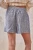 Urban Daizy Linen Drawstring Shorts - Navy Stripe