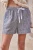Urban Daizy Linen Drawstring Shorts - Navy Stripe