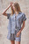 Urban Daizy Linen Short Sleeve Button-Down Shirt - Navy Stripe