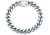 Blackjack Men's Jewelry Stainless Steel Cuban Link Chain Bracelet w/ Cz Clasp - Silver