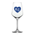 Charlie Hustle KC Heart Stemmed Wine Glass - Roayl Blue