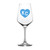 Charlie Hustle KC Heart Stemmed Wine Glass - Light Blue