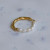 Melo Melo Hubert Pearl Half Gold Band Textured Ring - Gold