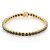 King Ice 5mm Single Row  Onyx Tennis Bracelet - 8.5" 14k Gold Plated