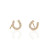 Horseshoe Crystal Stud Earrings - 18K Gold Vermail