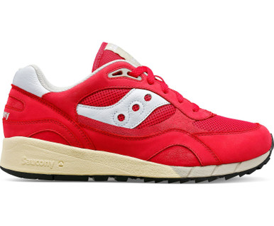 国内配送 SAUCONY SHADOW 6000 WHITE /RED Saucony Originals Shadow 6000 Premium White/Red Men's Shoes
