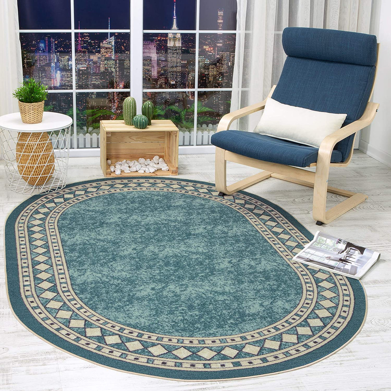 Modern Floral Non-Skid (Non-Slip) Low Profile Pile Rubber Backing Indo –  Ashley Area Rugs