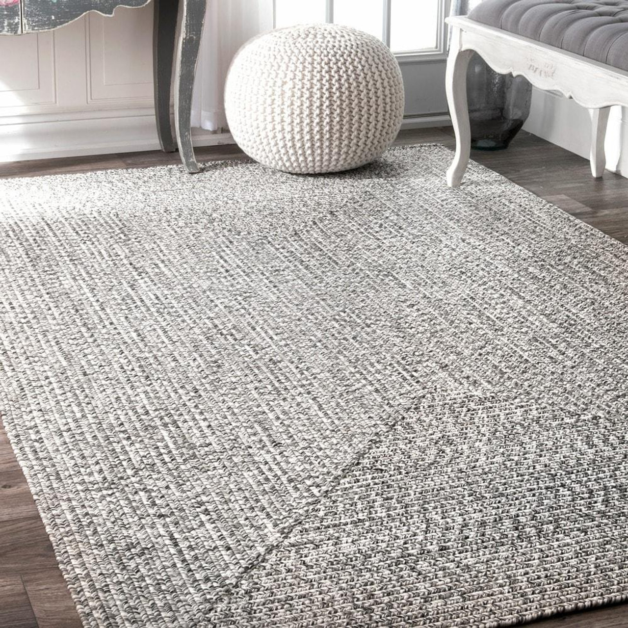 Espen Braided Handmade Grey Indoor/Outdoor Soft Area Rug - Ashley Rugs Decor