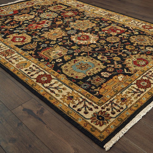 Handmade Wool Traditional Black/ Ivory Soft Area Rug Handmade Wool Traditional Black/ Ivory Soft Area Rug