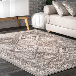 Transitional Panel Bordered Grey Soft Area Rug Transitional Panel Bordered Grey Soft Area Rug