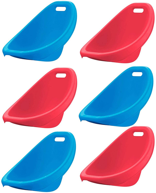 Kids Play  Children's Scoop Rocker Chair for Reading and Gaming, Red and Blue (6 Pack)